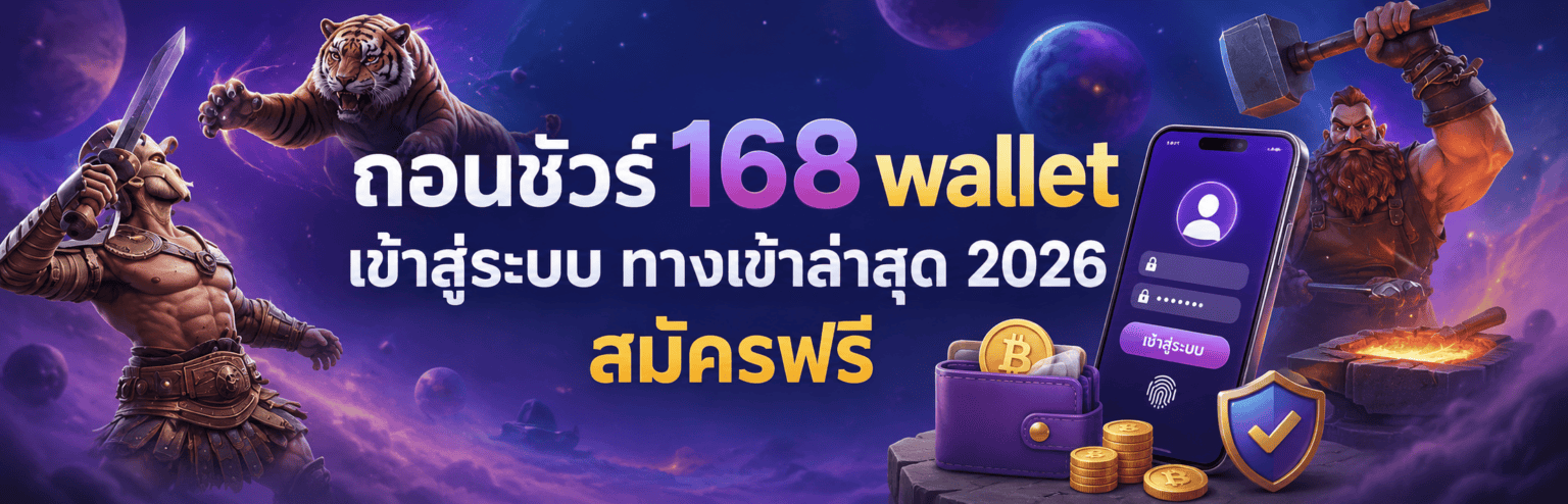 ถอนชัวร์ 168 wallet เข้าสู่ระบบ ทางเข้าล่าสุด 2026 สมัครฟรี ปก